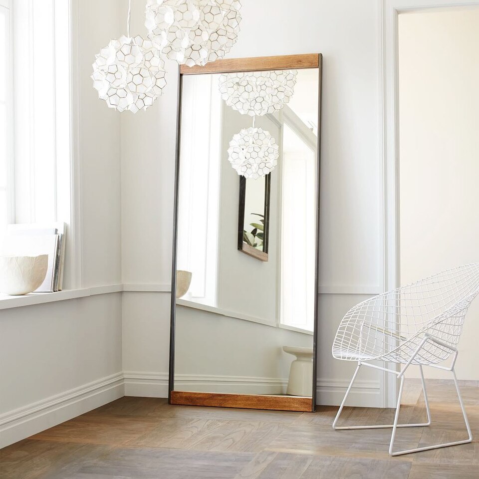 Industrial Metal & Wood Floor Mirror west elm Australia